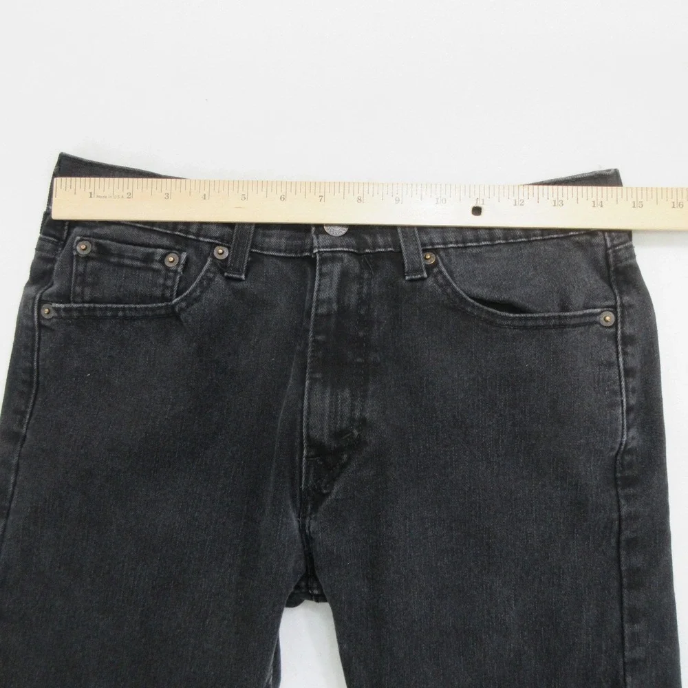 Levi's Men's Jeans 30x30 505 Regular Fit Straight Leg Black Stretch WaterLess